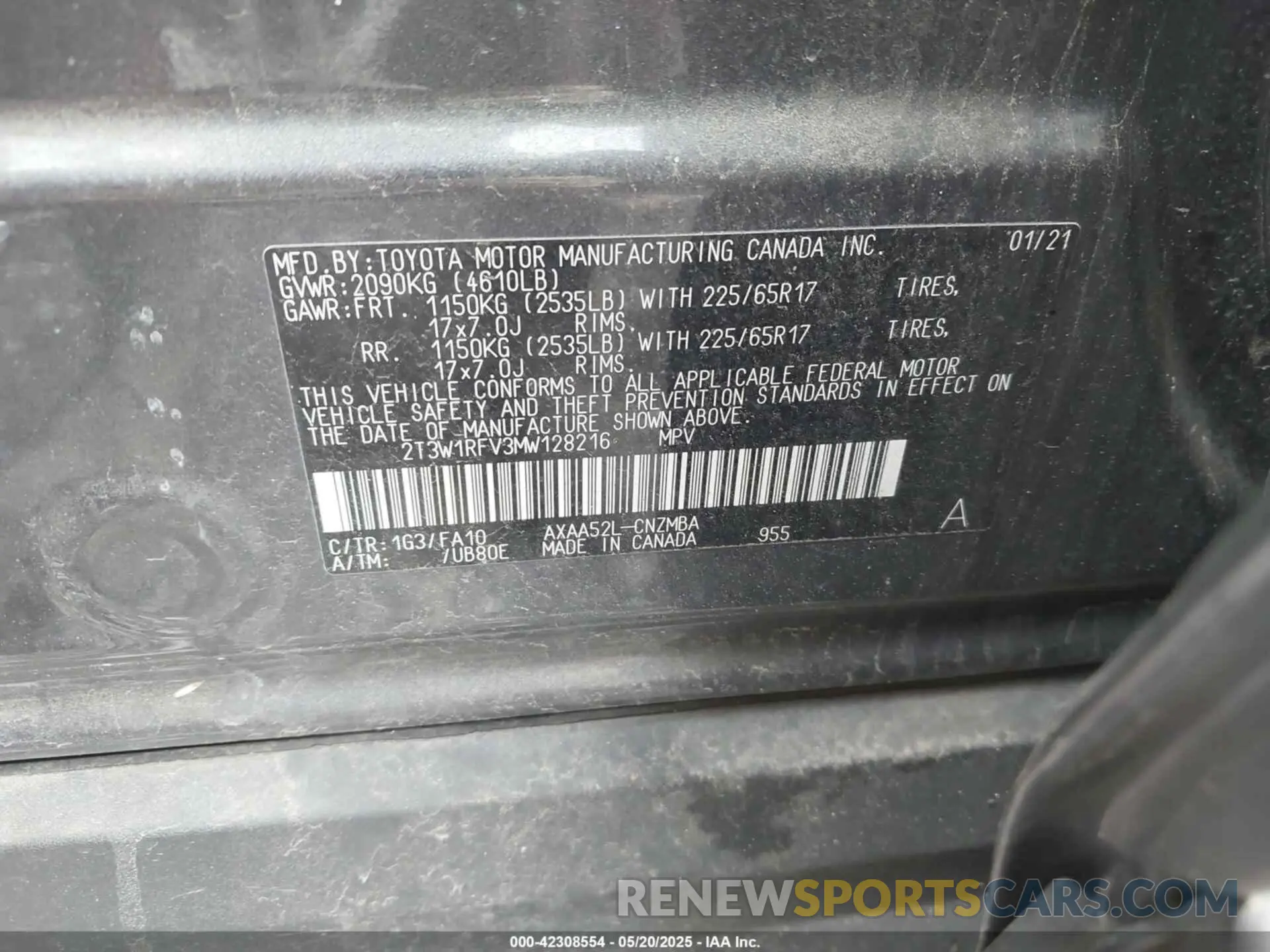 9 Photograph of a damaged car 2T3W1RFV3MW128216 TOYOTA RAV4 2021
