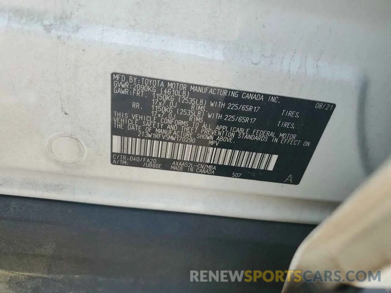 15 Photograph of a damaged car 2T3W1RFV5MW170290 TOYOTA RAV4 2021