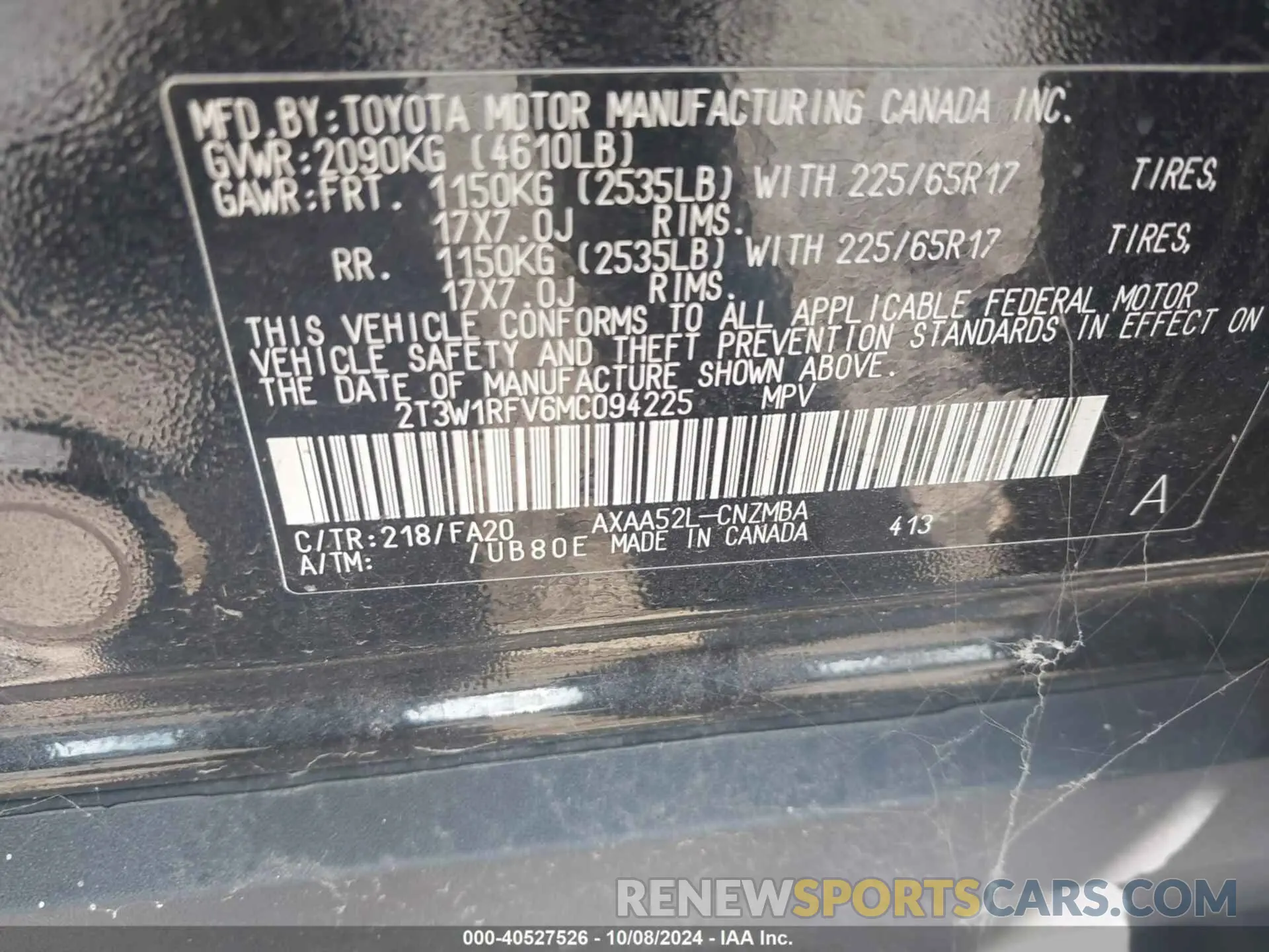 9 Photograph of a damaged car 2T3W1RFV6MC094225 TOYOTA RAV4 2021
