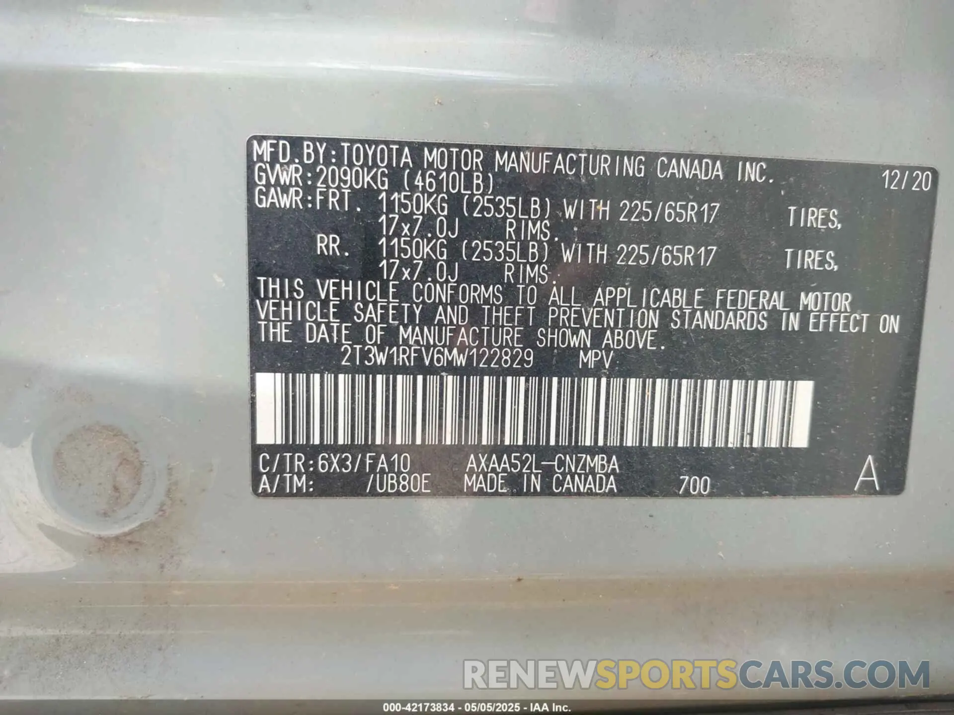9 Photograph of a damaged car 2T3W1RFV6MW122829 TOYOTA RAV4 2021