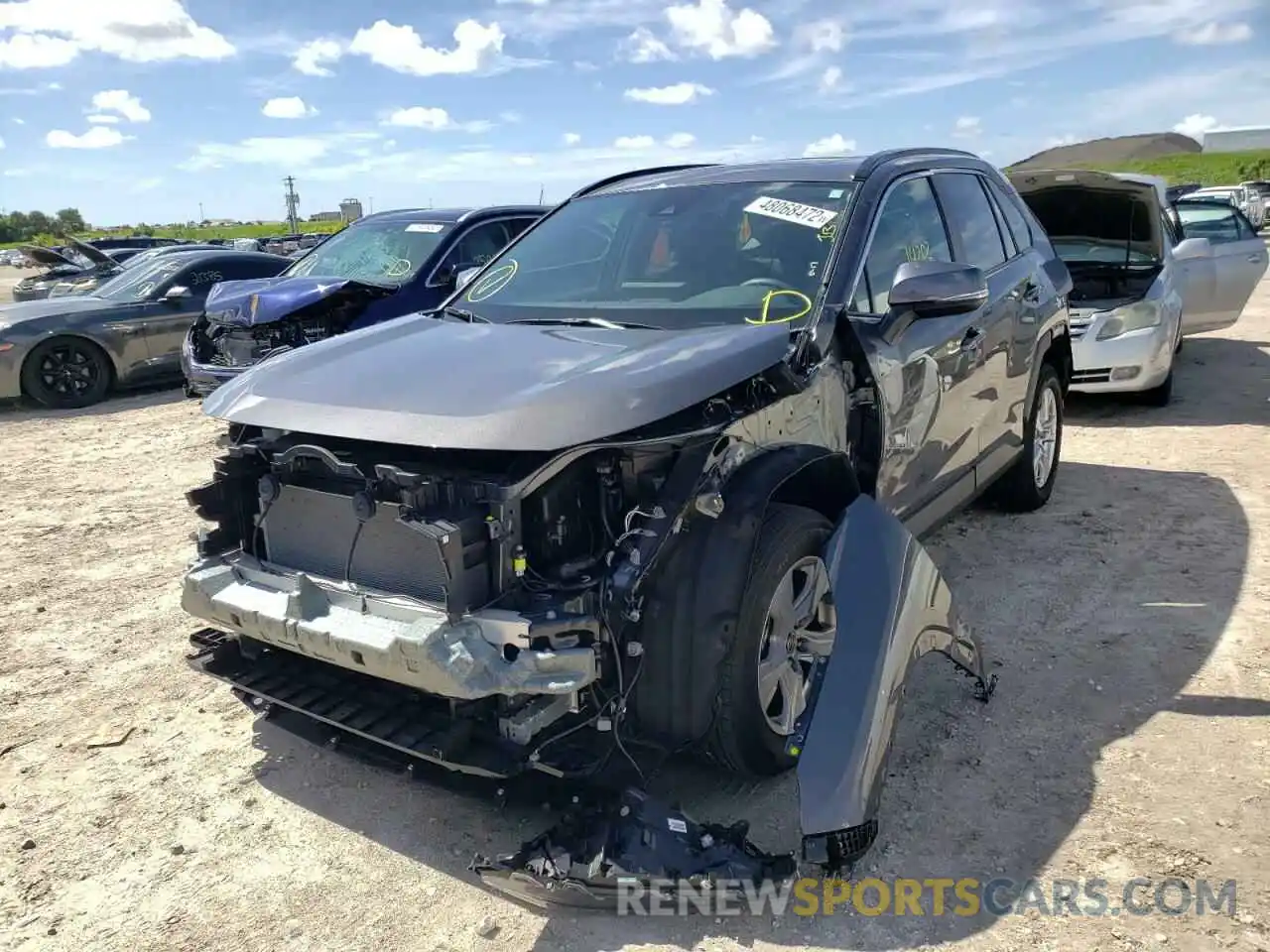 2 Photograph of a damaged car 2T3W1RFV7MW148971 TOYOTA RAV4 2021