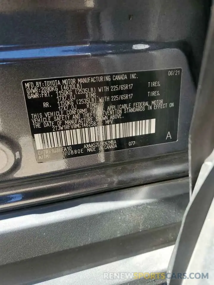 14 Photograph of a damaged car 2T3W1RFV8MC146258 TOYOTA RAV4 2021