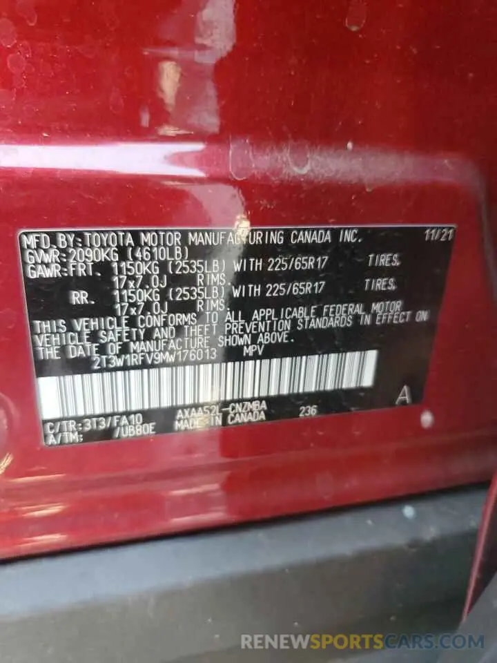 12 Photograph of a damaged car 2T3W1RFV9MW176013 TOYOTA RAV4 2021