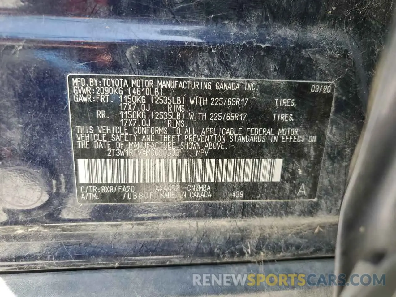 12 Photograph of a damaged car 2T3W1RFVXMC090503 TOYOTA RAV4 2021