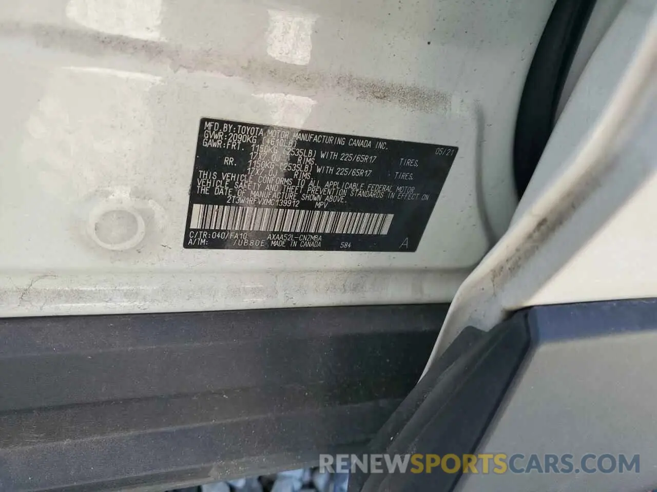 13 Photograph of a damaged car 2T3W1RFVXMC139912 TOYOTA RAV4 2021