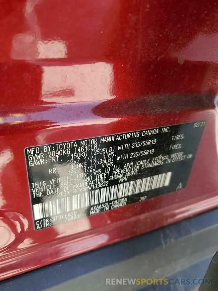 13 Photograph of a damaged car 2T3Y1RFV5MW133832 TOYOTA RAV4 2021