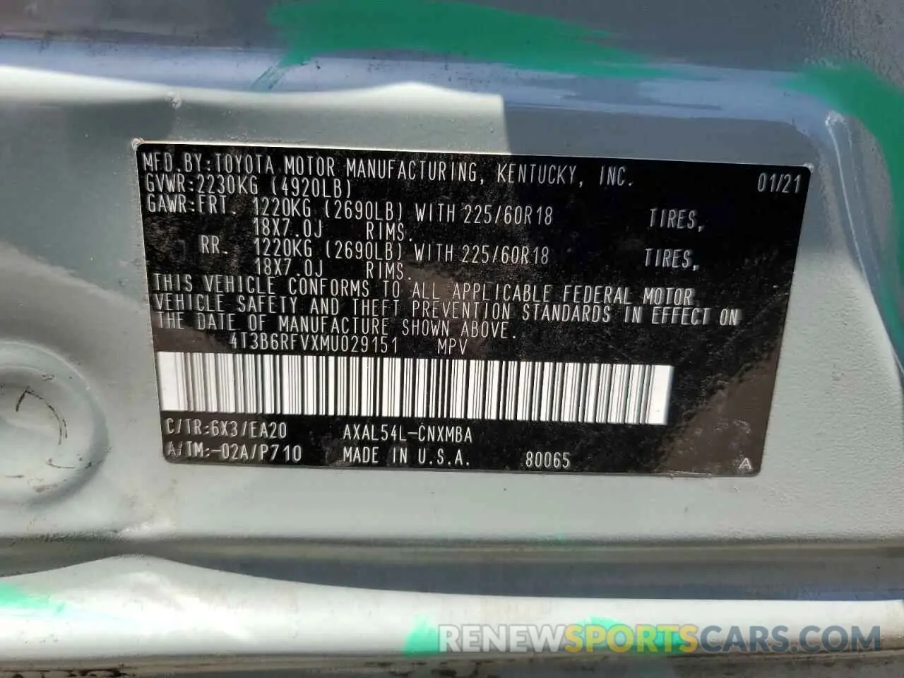 14 Photograph of a damaged car 4T3B6RFVXMU029151 TOYOTA RAV4 2021