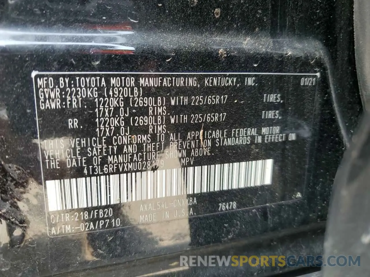12 Photograph of a damaged car 4T3L6RFVXMU028179 TOYOTA RAV4 2021