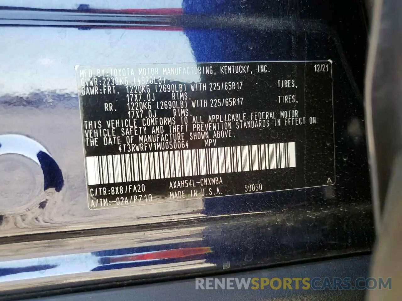 13 Photograph of a damaged car 4T3RWRFV1MU050064 TOYOTA RAV4 2021
