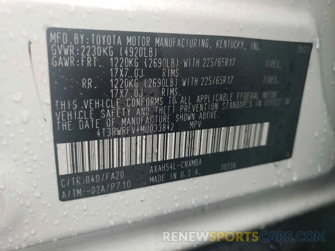 12 Photograph of a damaged car 4T3RWRFV4MU033842 TOYOTA RAV4 2021