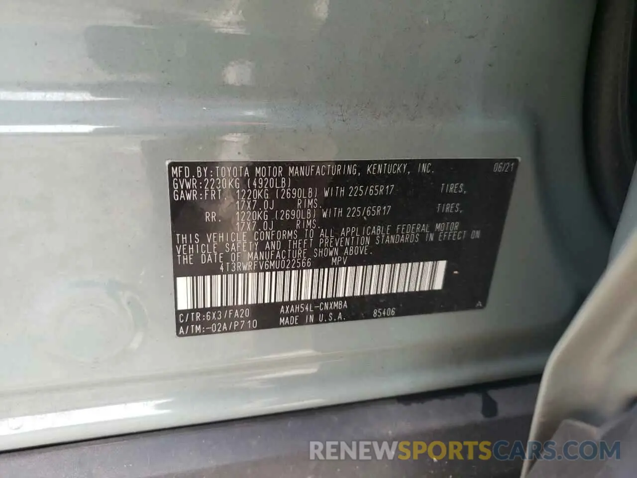 13 Photograph of a damaged car 4T3RWRFV6MU022566 TOYOTA RAV4 2021
