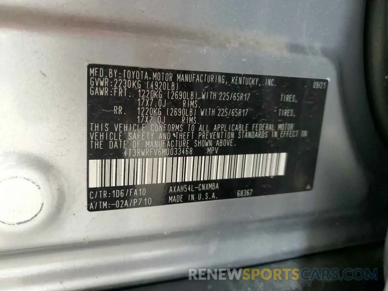 12 Photograph of a damaged car 4T3RWRFV6MU033468 TOYOTA RAV4 2021