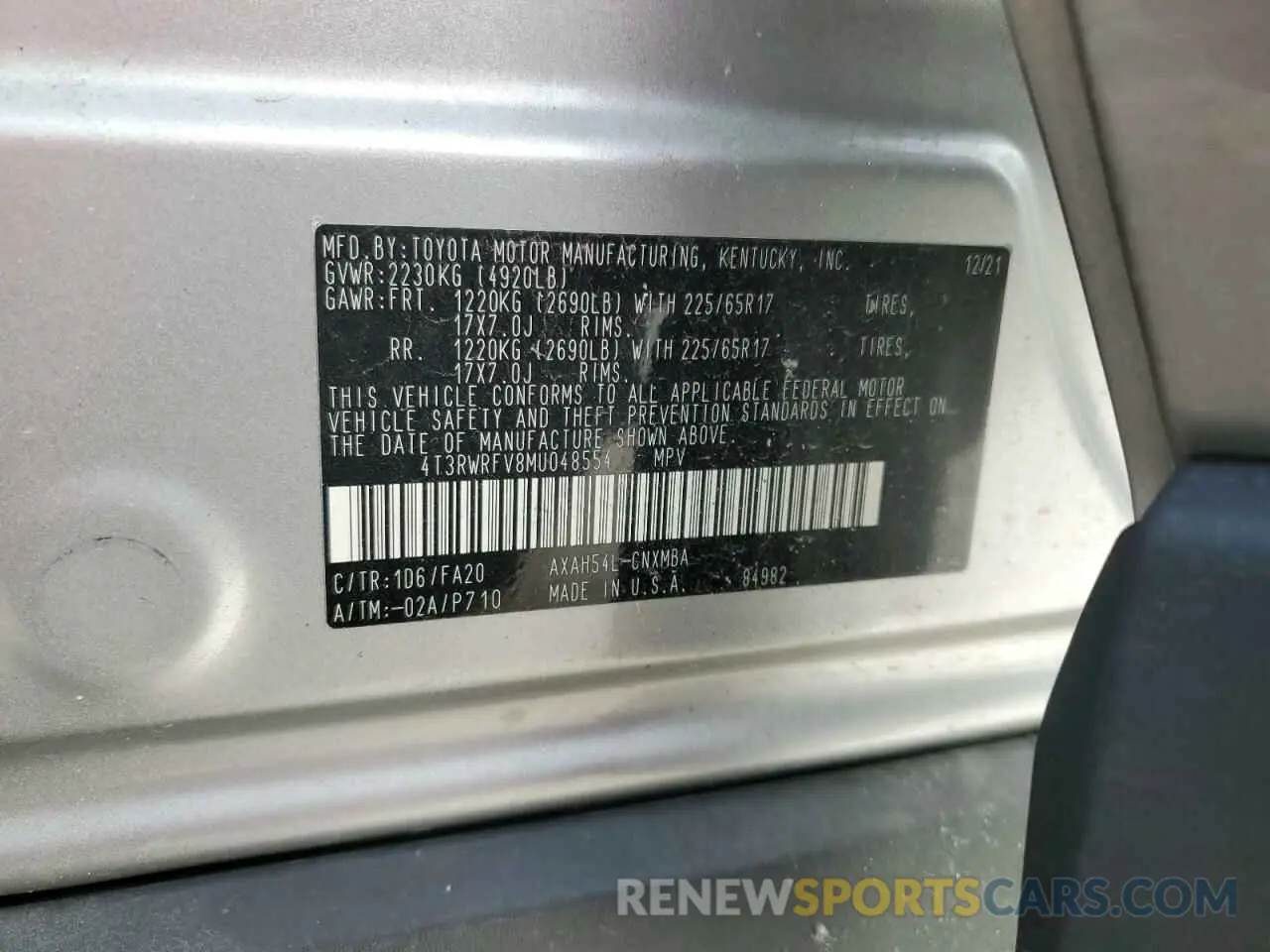 13 Photograph of a damaged car 4T3RWRFV8MU048554 TOYOTA RAV4 2021