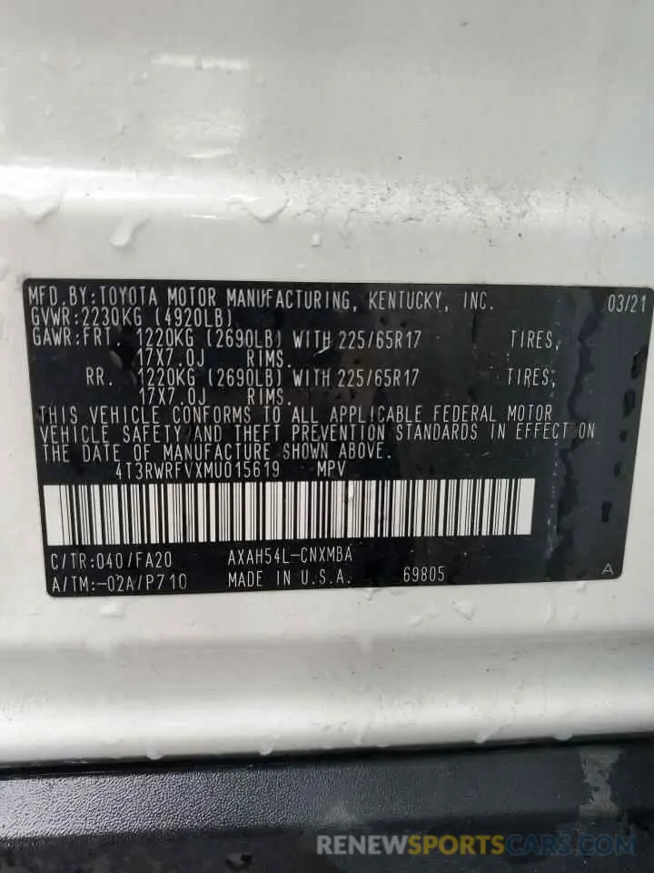 13 Photograph of a damaged car 4T3RWRFVXMU015619 TOYOTA RAV4 2021