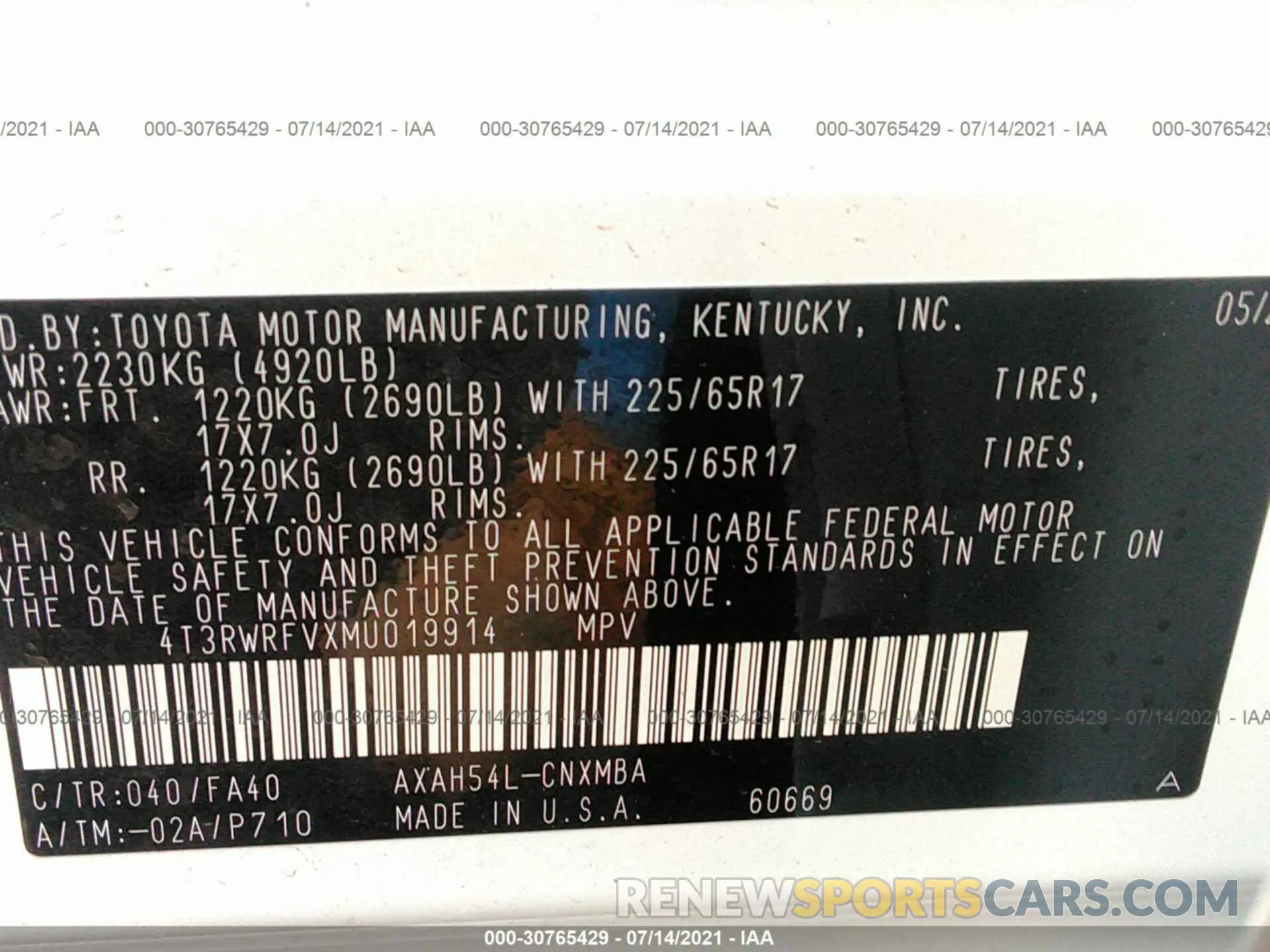 9 Photograph of a damaged car 4T3RWRFVXMU019914 TOYOTA RAV4 2021