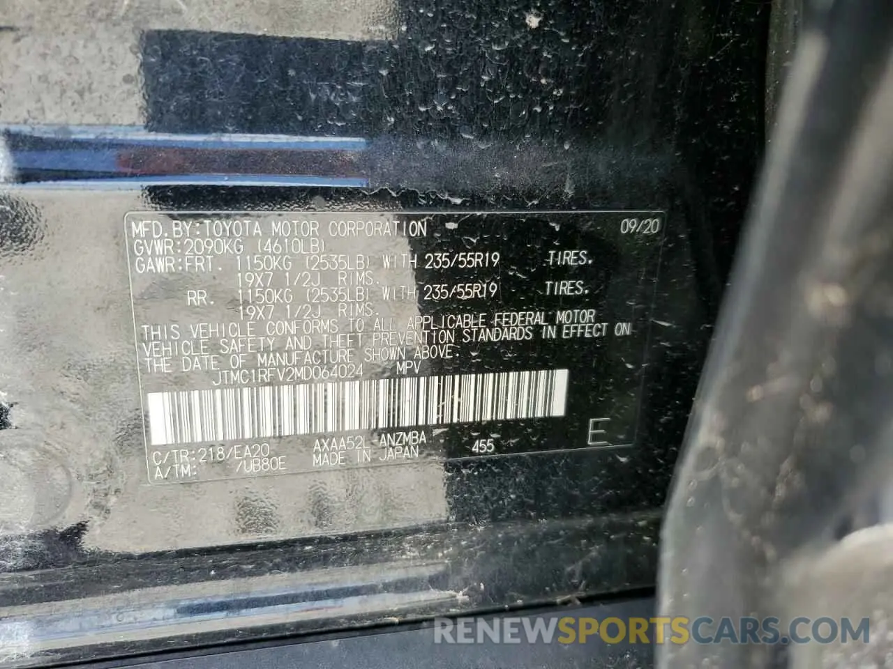13 Photograph of a damaged car JTMC1RFV2MD064024 TOYOTA RAV4 2021