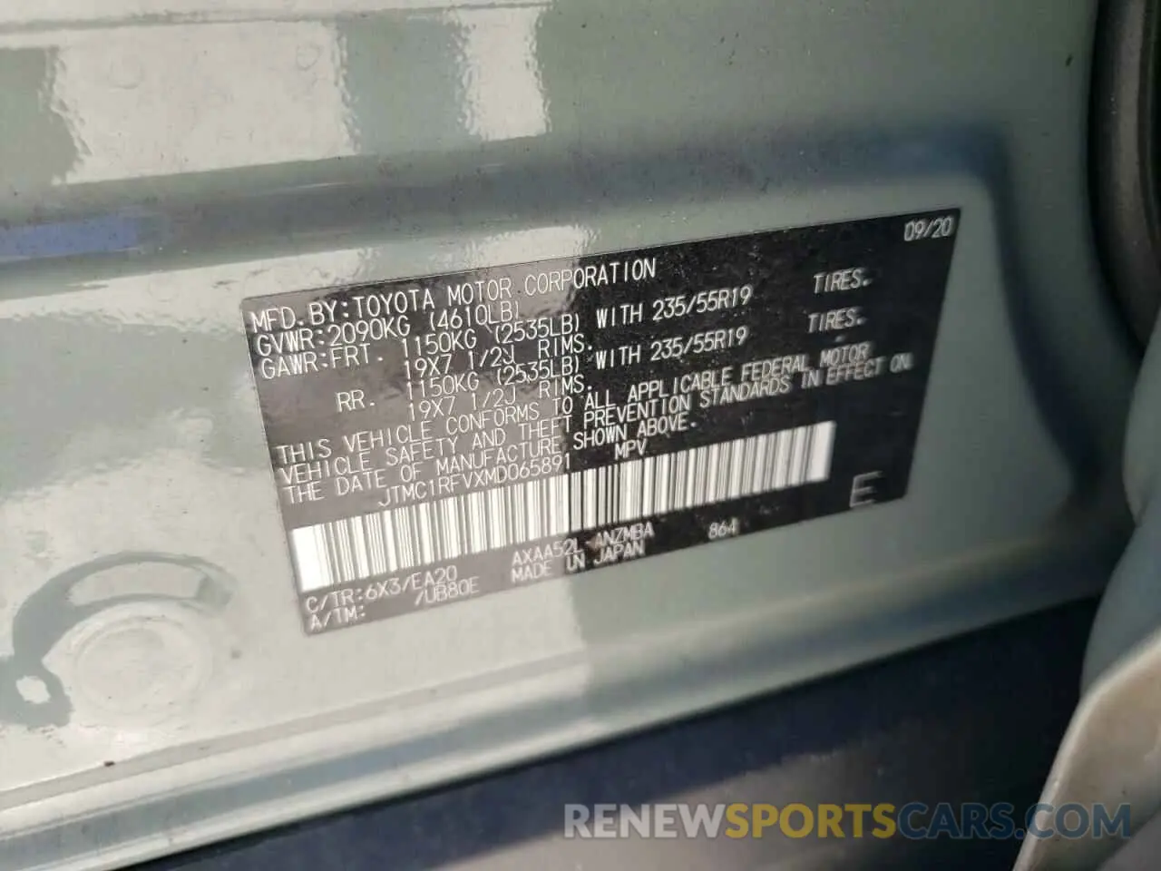 10 Photograph of a damaged car JTMC1RFVXMD065891 TOYOTA RAV4 2021