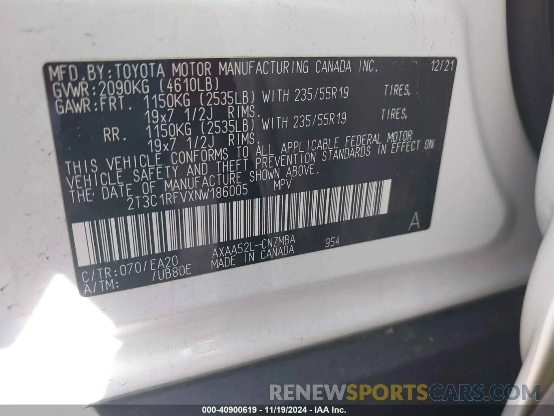 9 Photograph of a damaged car 2T3C1RFVXNW186005 TOYOTA RAV4 2022
