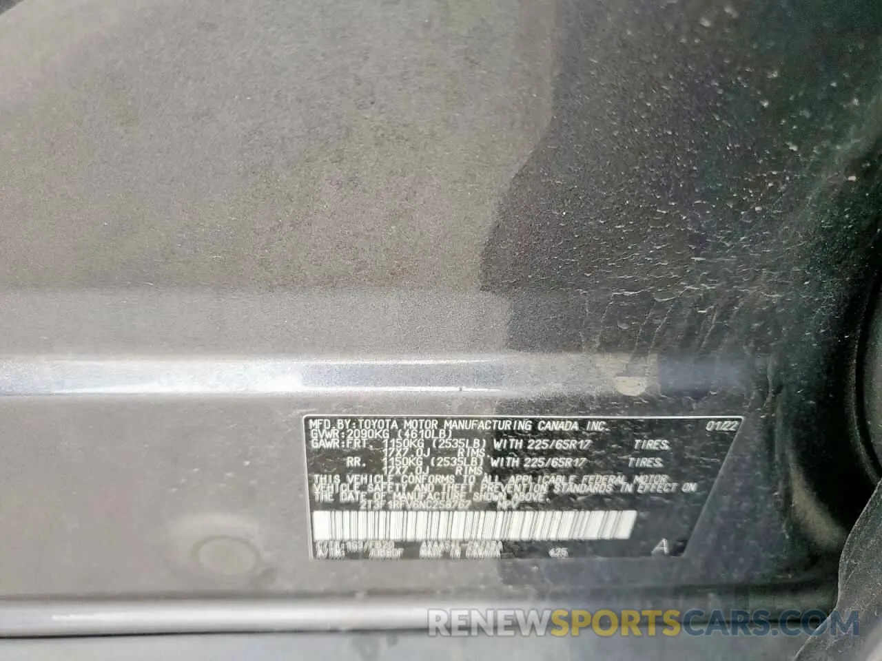 13 Photograph of a damaged car 2T3F1RFV6NC258767 TOYOTA RAV4 2022