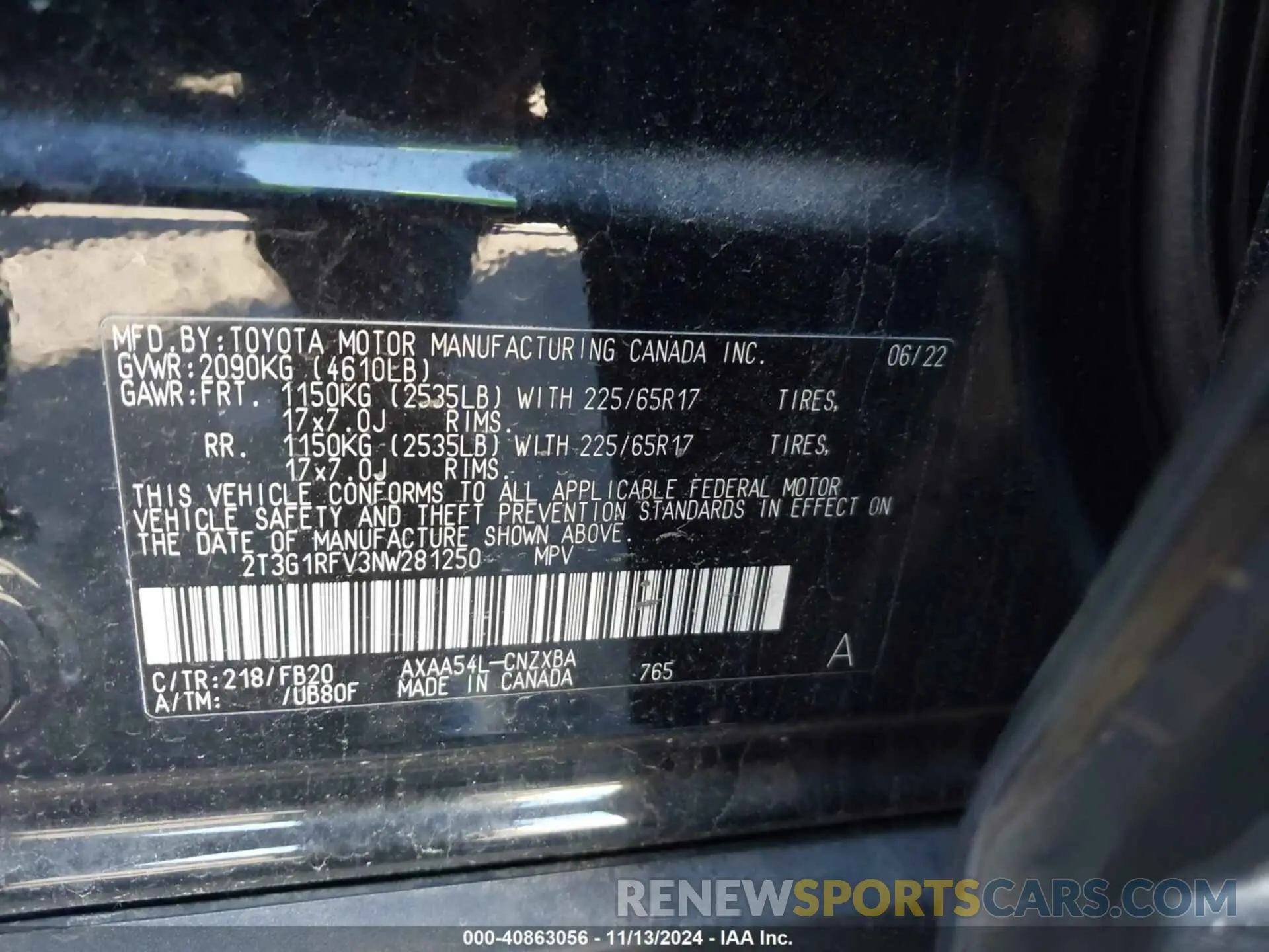 9 Photograph of a damaged car 2T3G1RFV3NW281250 TOYOTA RAV4 2022
