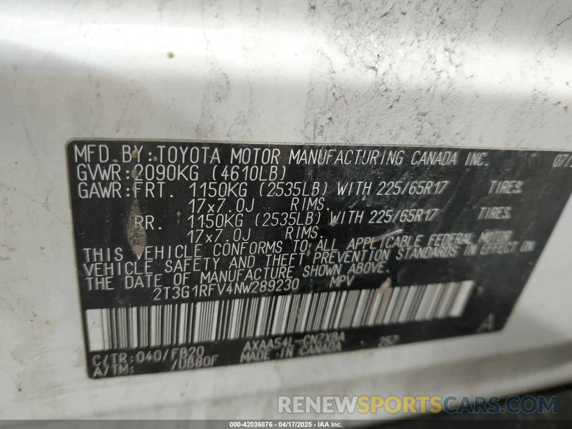9 Photograph of a damaged car 2T3G1RFV4NW289230 TOYOTA RAV4 2022