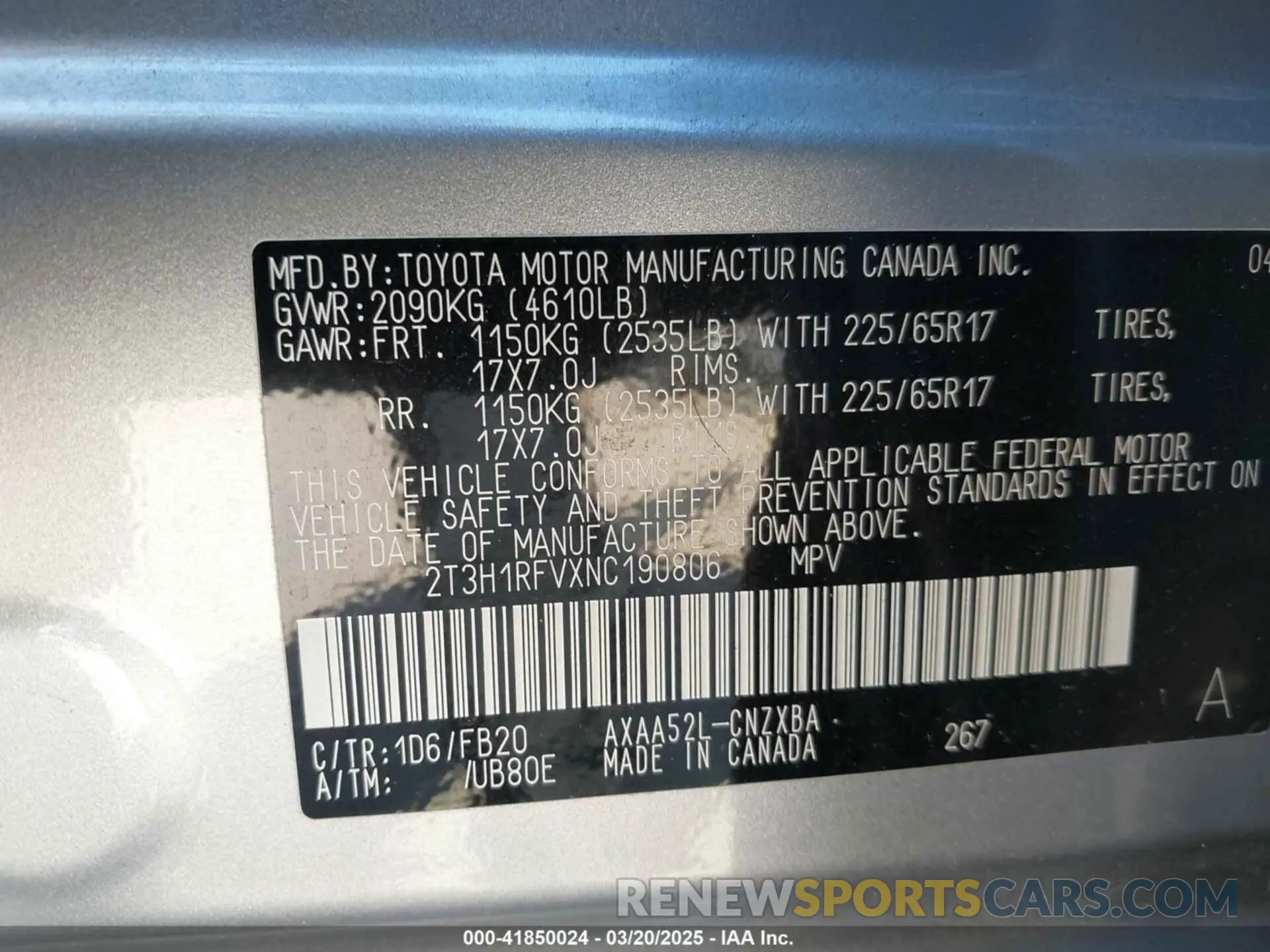 9 Photograph of a damaged car 2T3H1RFVXNC190806 TOYOTA RAV4 2022