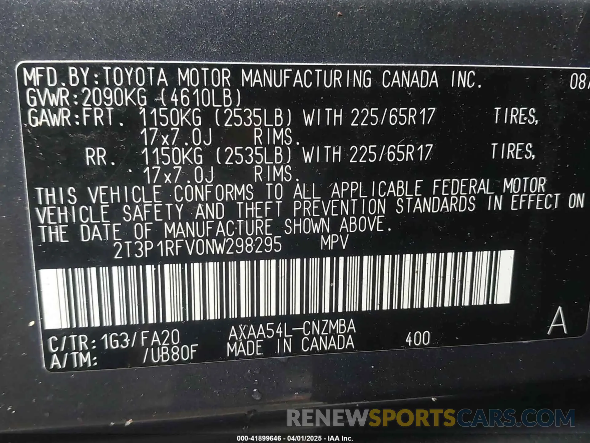 9 Photograph of a damaged car 2T3P1RFV0NW298295 TOYOTA RAV4 2022