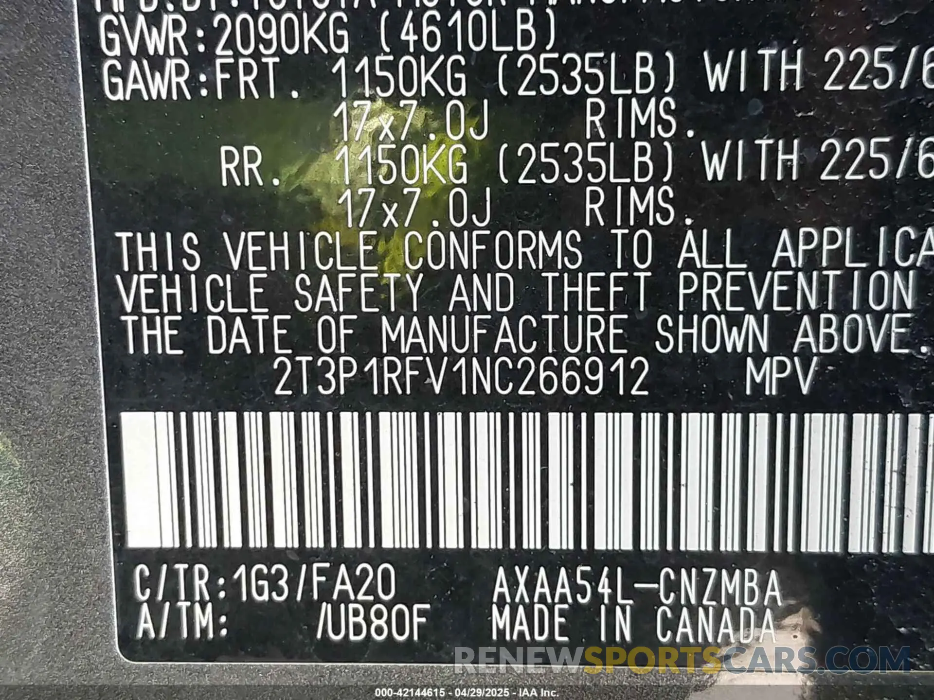 9 Photograph of a damaged car 2T3P1RFV1NC266912 TOYOTA RAV4 2022
