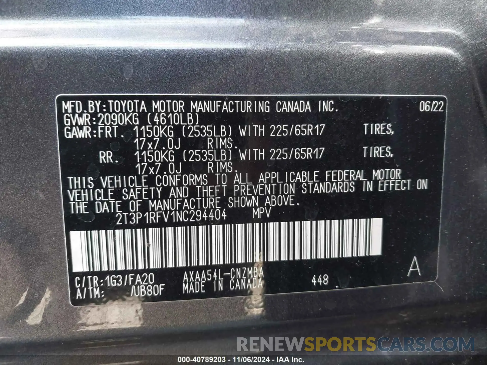 9 Photograph of a damaged car 2T3P1RFV1NC294404 TOYOTA RAV4 2022