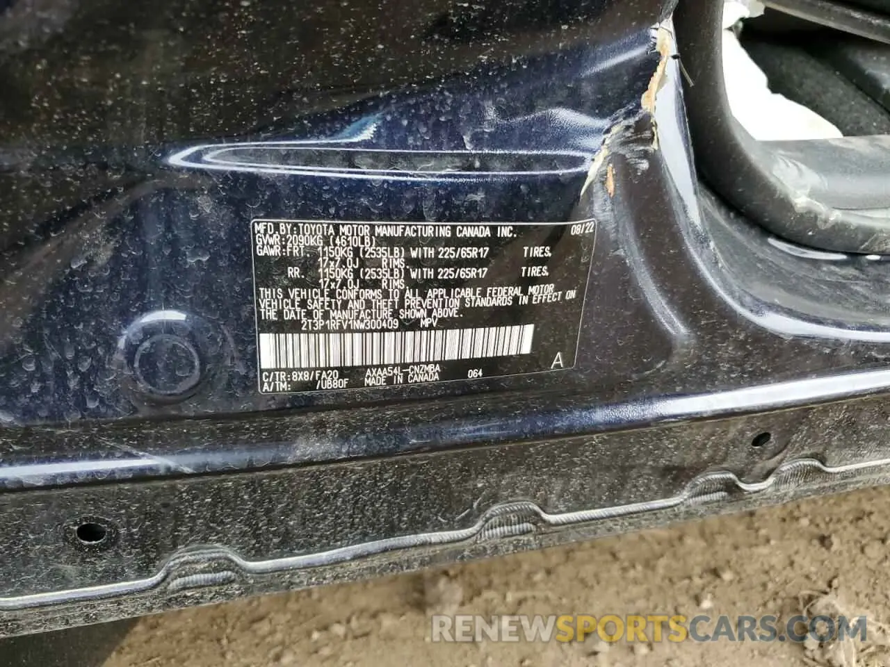 13 Photograph of a damaged car 2T3P1RFV1NW300409 TOYOTA RAV4 2022