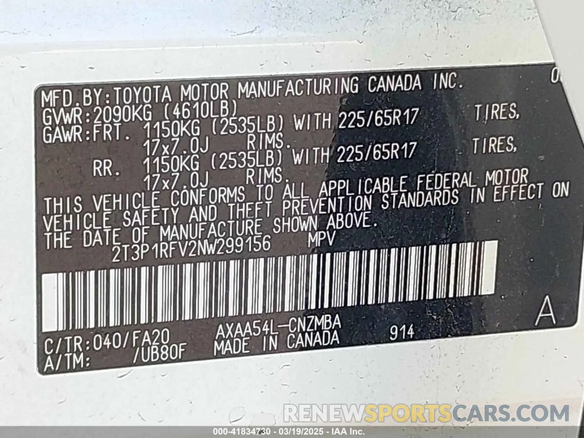 9 Photograph of a damaged car 2T3P1RFV2NW299156 TOYOTA RAV4 2022