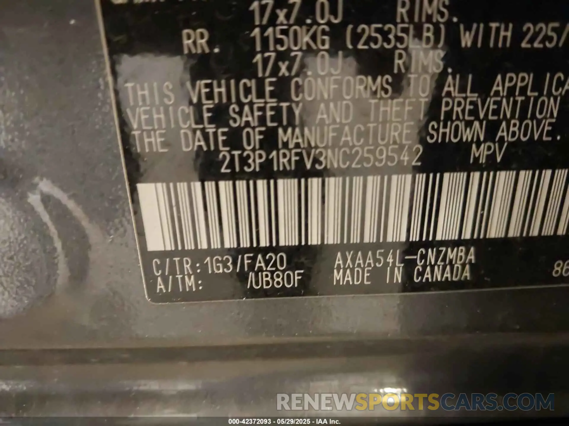 9 Photograph of a damaged car 2T3P1RFV3NC259542 TOYOTA RAV4 2022