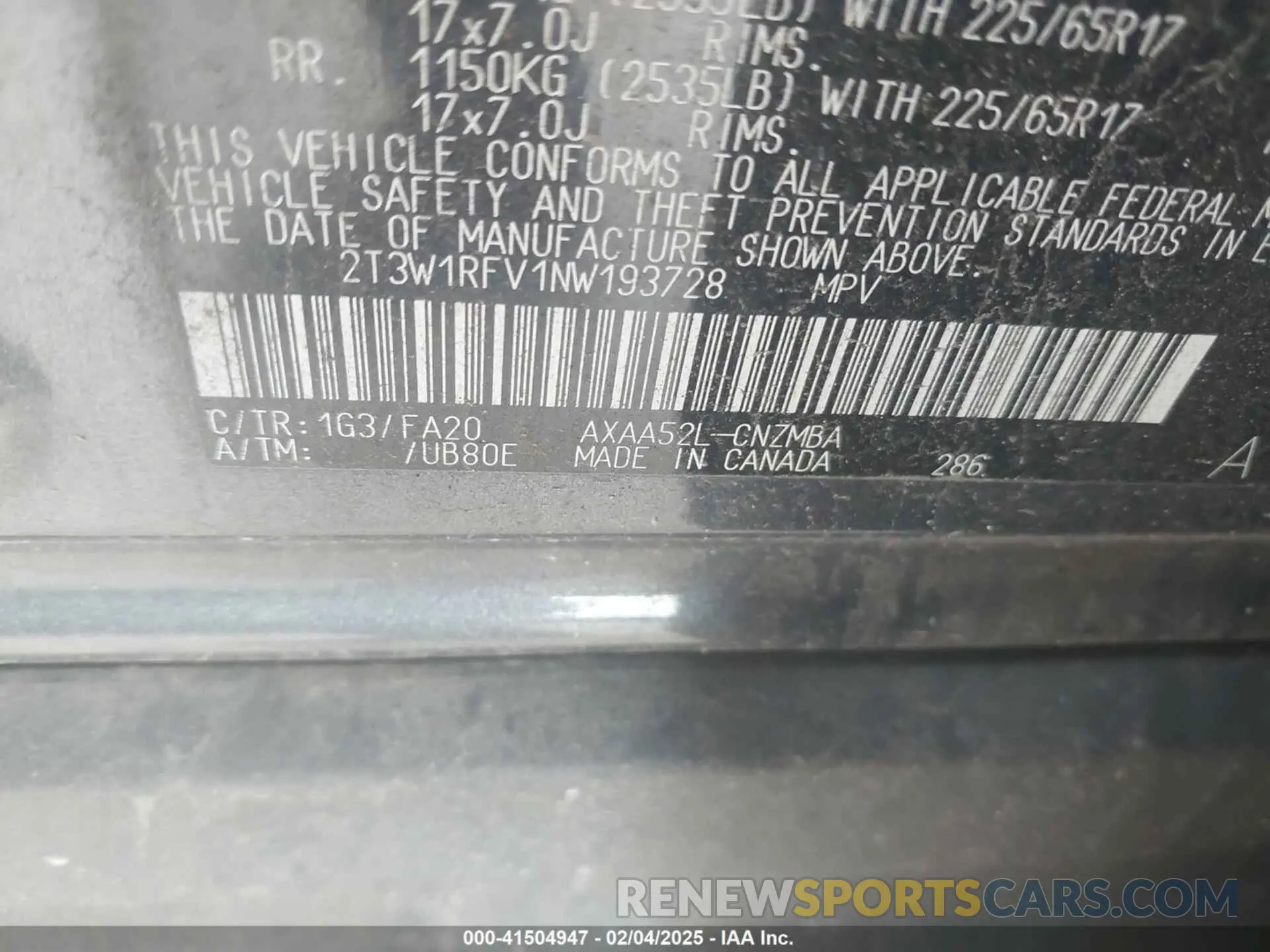 9 Photograph of a damaged car 2T3W1RFV1NW193728 TOYOTA RAV4 2022