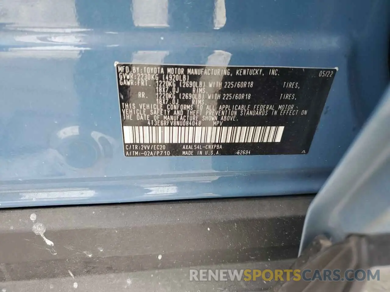 14 Photograph of a damaged car 4T3E6RFV8NU084048 TOYOTA RAV4 2022