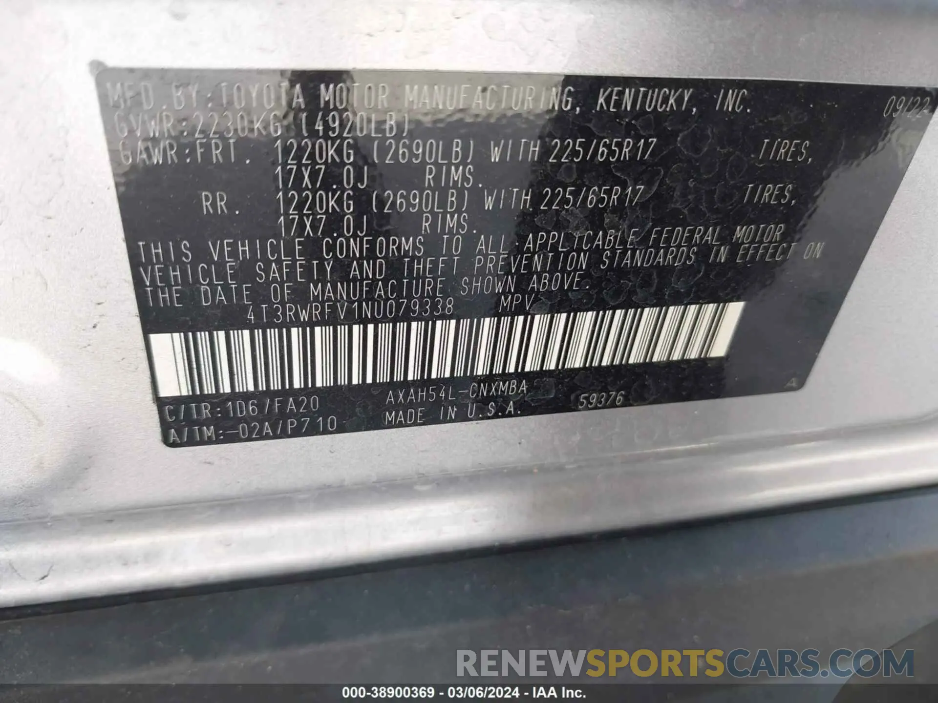 9 Photograph of a damaged car 4T3RWRFV1NU079338 TOYOTA RAV4 2022