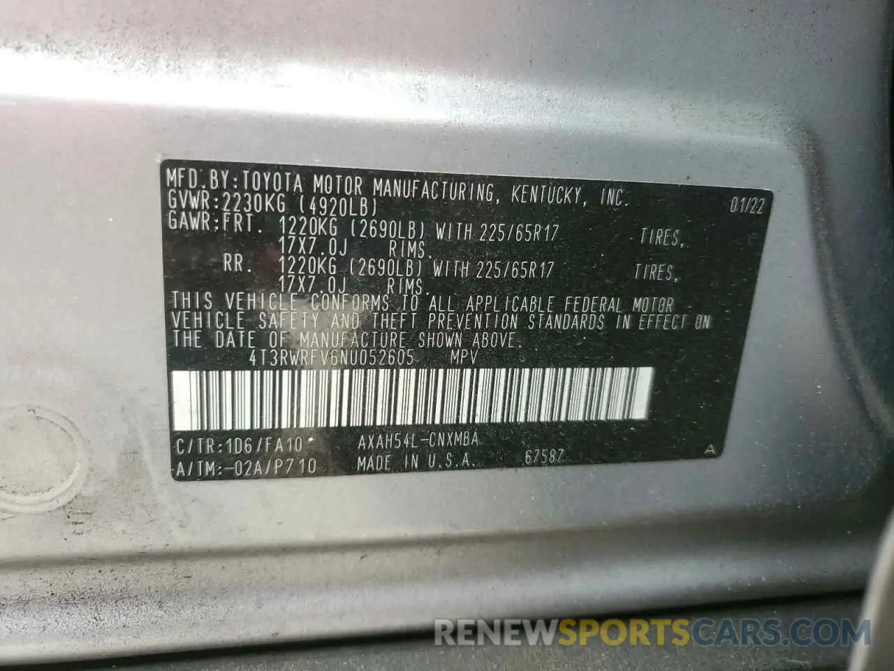 14 Photograph of a damaged car 4T3RWRFV6NU052605 TOYOTA RAV4 2022