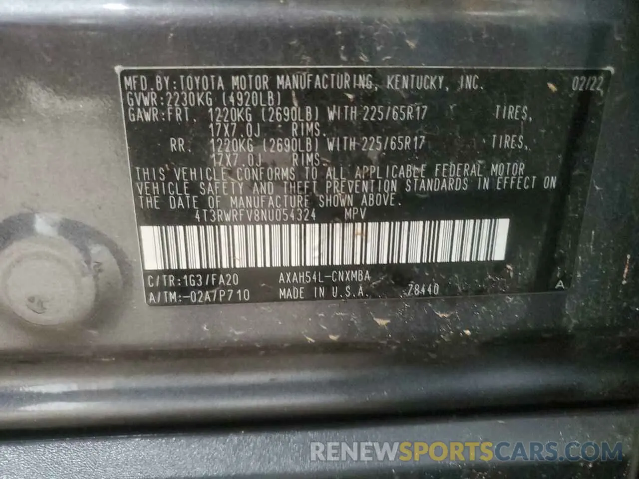 13 Photograph of a damaged car 4T3RWRFV8NU054324 TOYOTA RAV4 2022