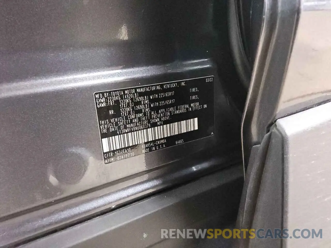 14 Photograph of a damaged car 4T3RWRFV8NU060379 TOYOTA RAV4 2022