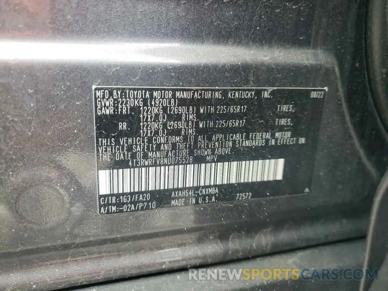 13 Photograph of a damaged car 4T3RWRFV8NU075528 TOYOTA RAV4 2022