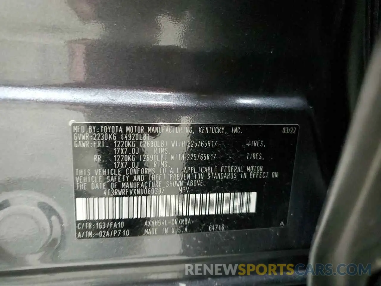 13 Photograph of a damaged car 4T3RWRFVXNU060397 TOYOTA RAV4 2022