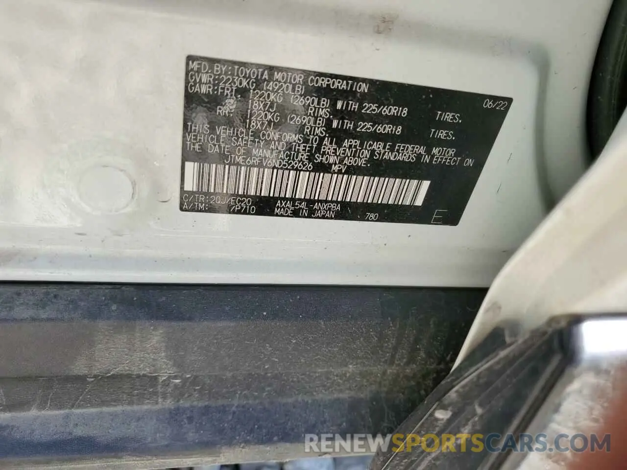 13 Photograph of a damaged car JTME6RFV6ND529626 TOYOTA RAV4 2022