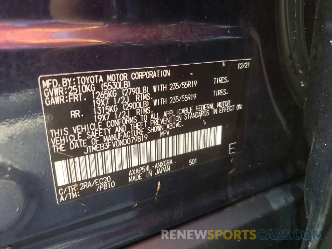 14 Photograph of a damaged car JTMEB3FV0ND079819 TOYOTA RAV4 2022