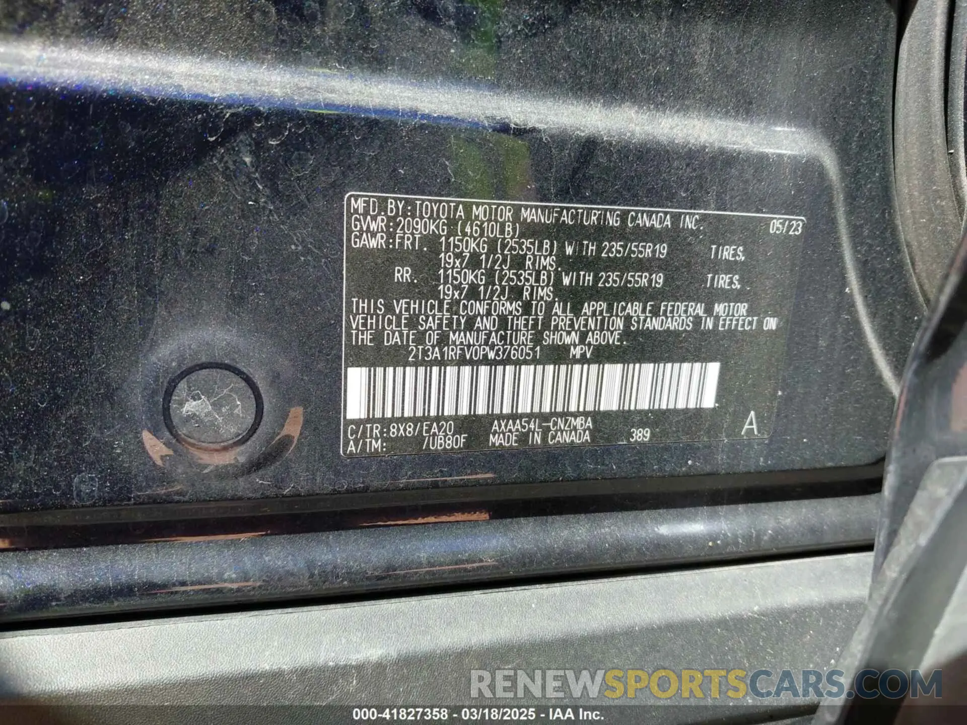 9 Photograph of a damaged car 2T3A1RFV0PW376051 TOYOTA RAV4 2023
