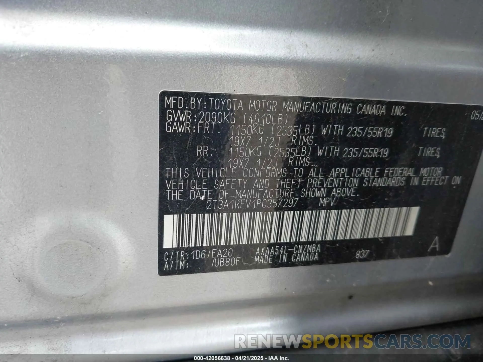 9 Photograph of a damaged car 2T3A1RFV1PC357297 TOYOTA RAV4 2023