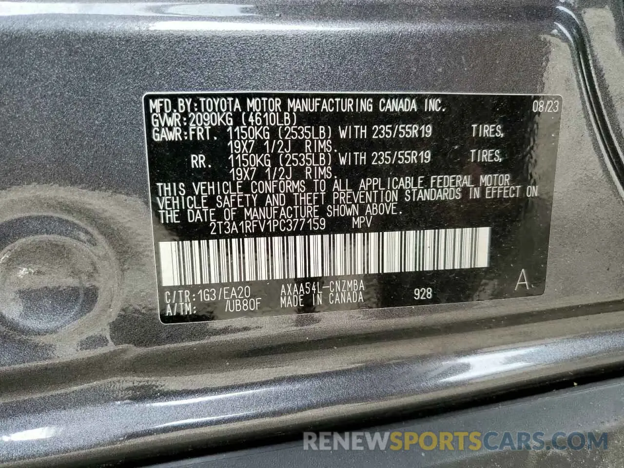 14 Photograph of a damaged car 2T3A1RFV1PC377159 TOYOTA RAV4 2023