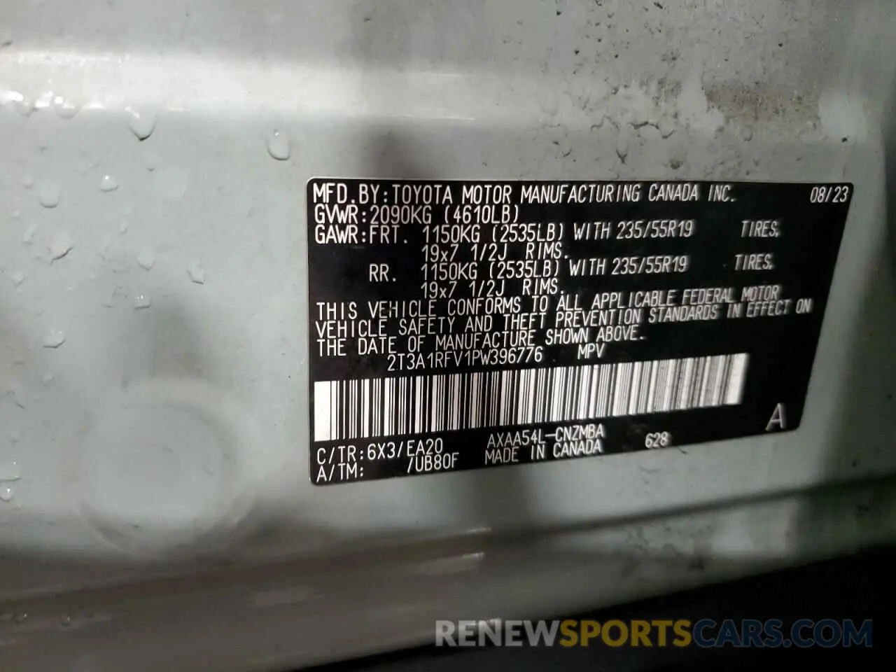 14 Photograph of a damaged car 2T3A1RFV1PW396776 TOYOTA RAV4 2023