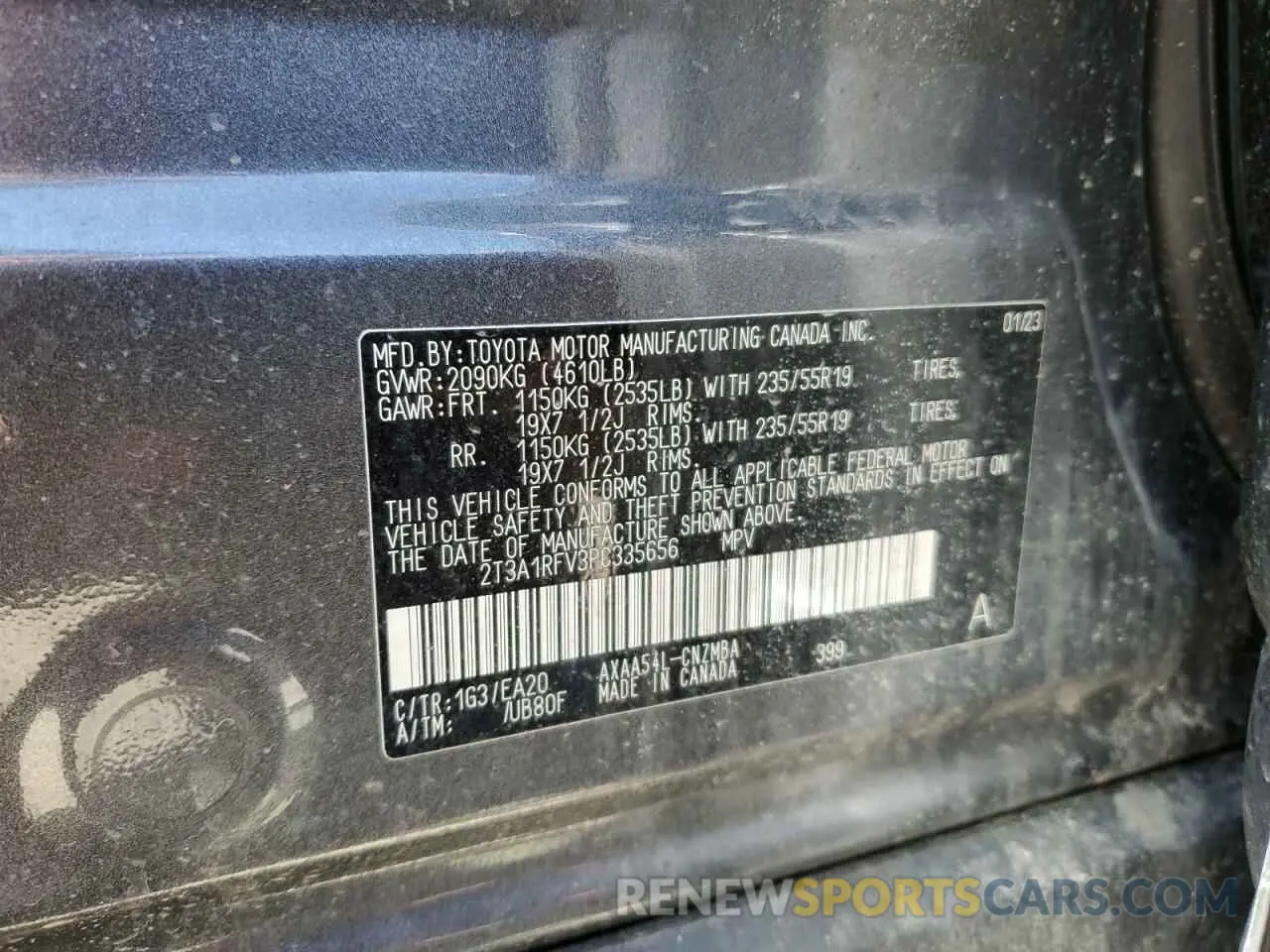 14 Photograph of a damaged car 2T3A1RFV3PC335656 TOYOTA RAV4 2023