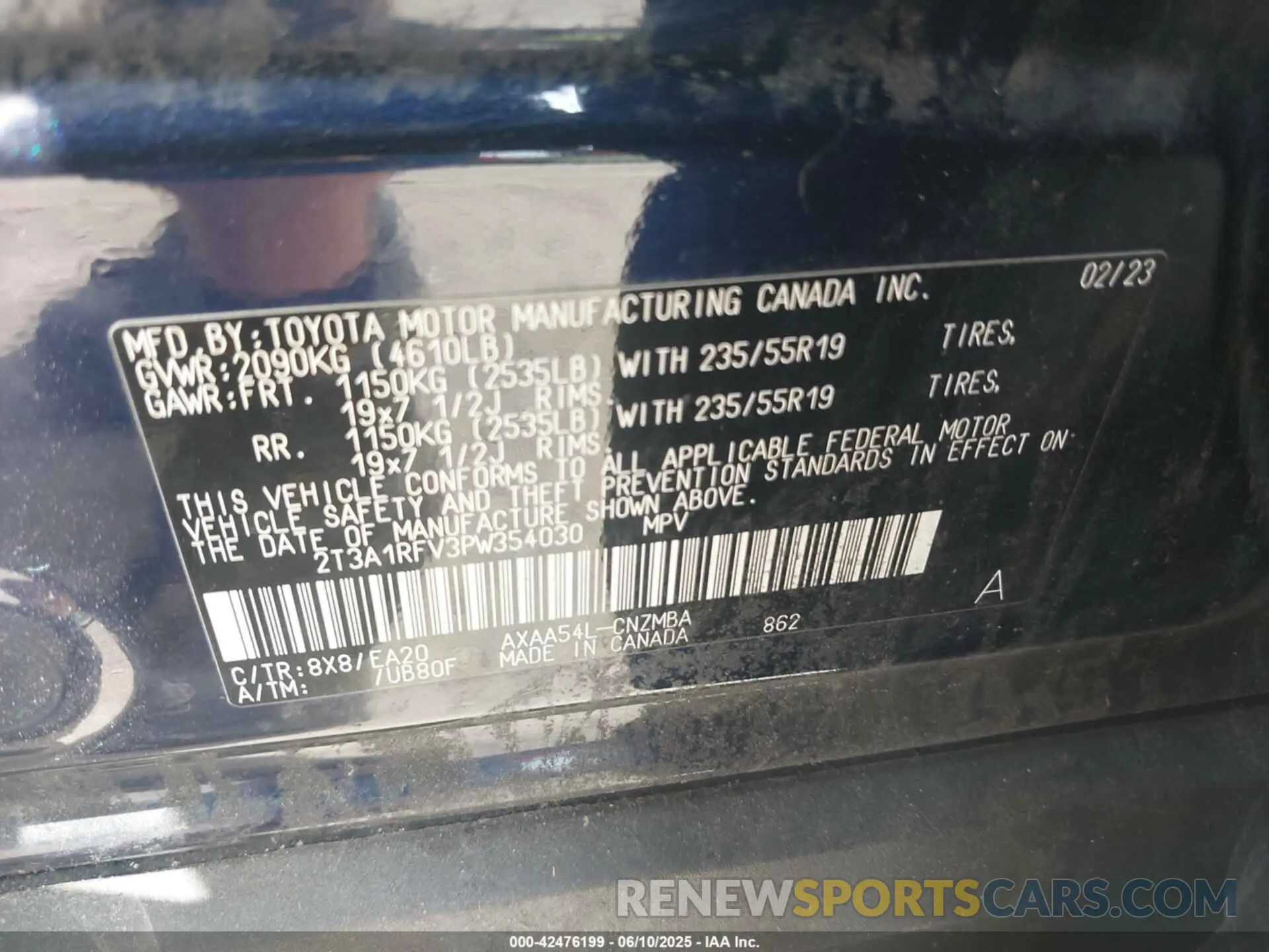 9 Photograph of a damaged car 2T3A1RFV3PW354030 TOYOTA RAV4 2023