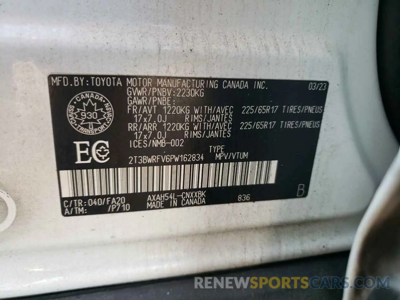 14 Photograph of a damaged car 2T3BWRFV6PW162834 TOYOTA RAV4 2023