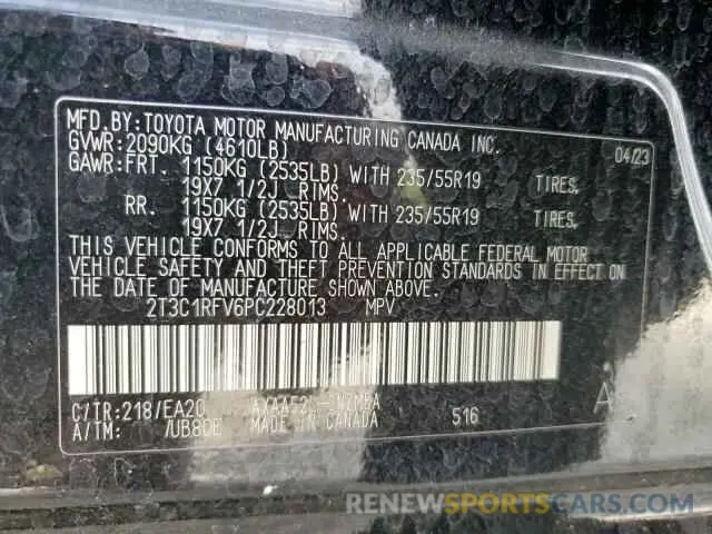 13 Photograph of a damaged car 2T3C1RFV6PC228013 TOYOTA RAV4 2023